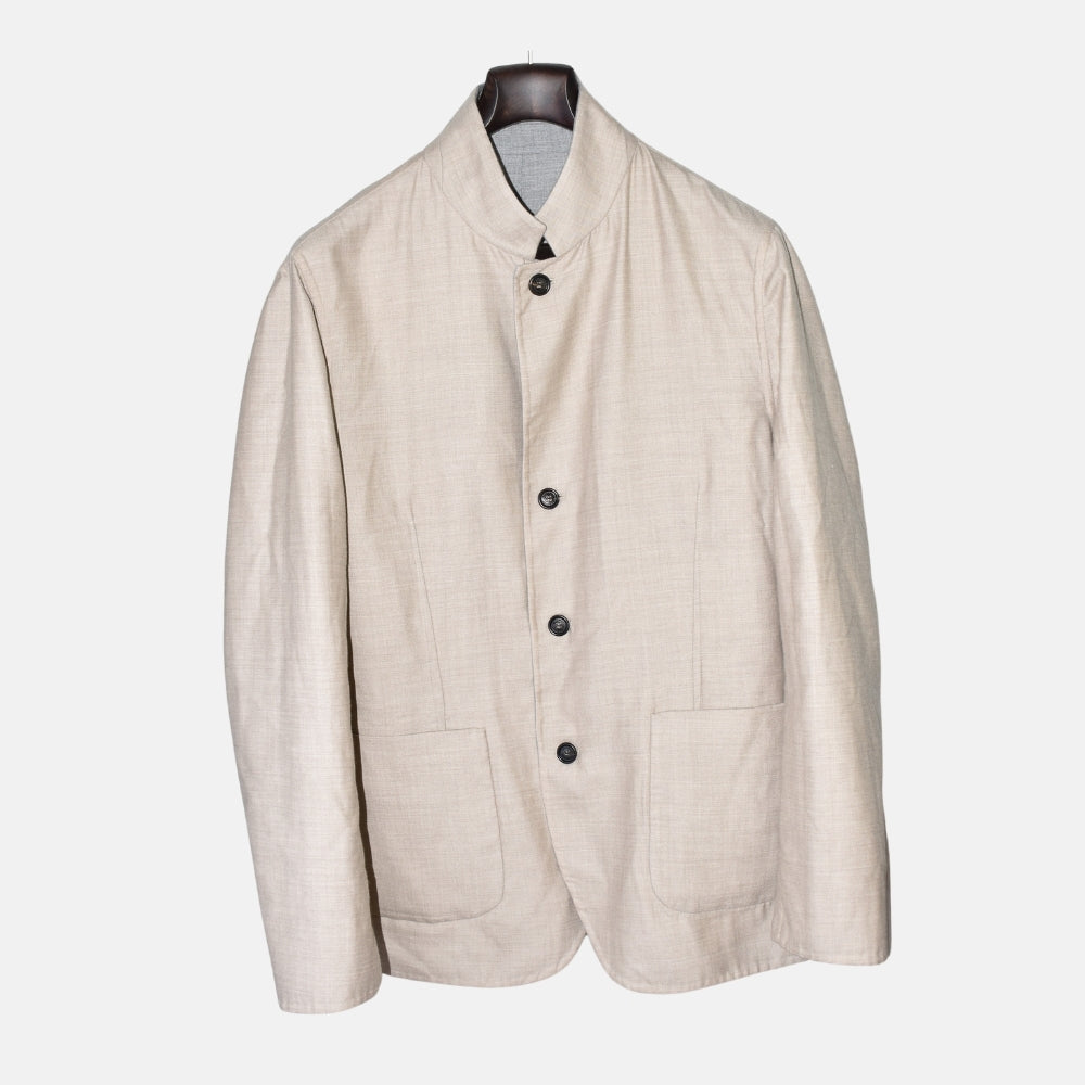 Grey/Beige Reversible Cashmere Jacket (EU 54)
