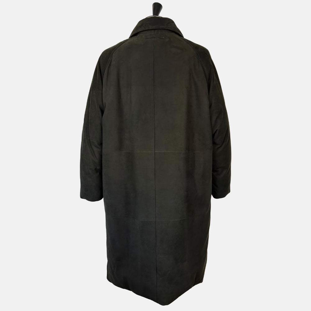 Brown Down Coat made of Nubuck Leather (EU 50)