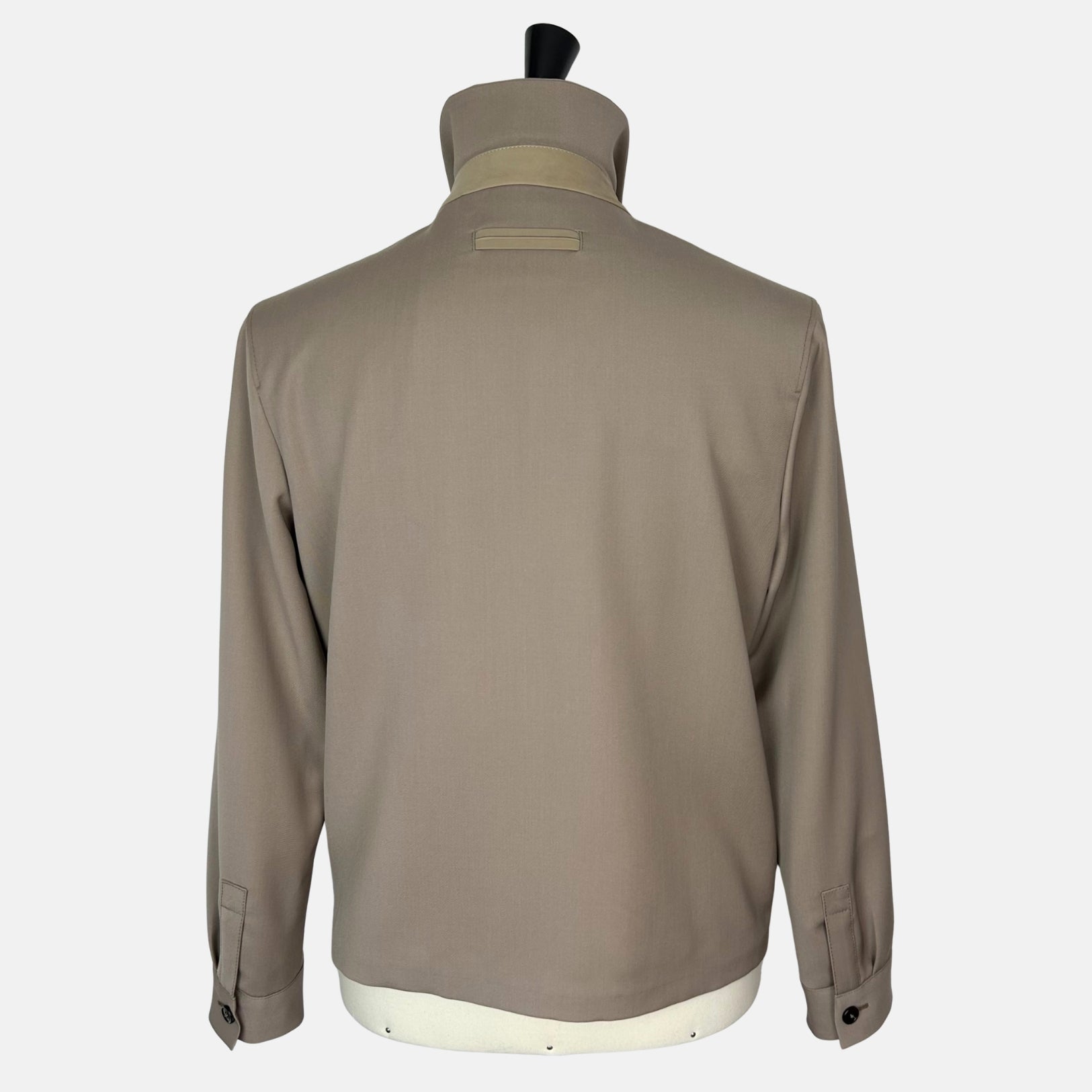 Greige Jacket made of Wool/Mohair/Silk/Leather Details (EU 50)