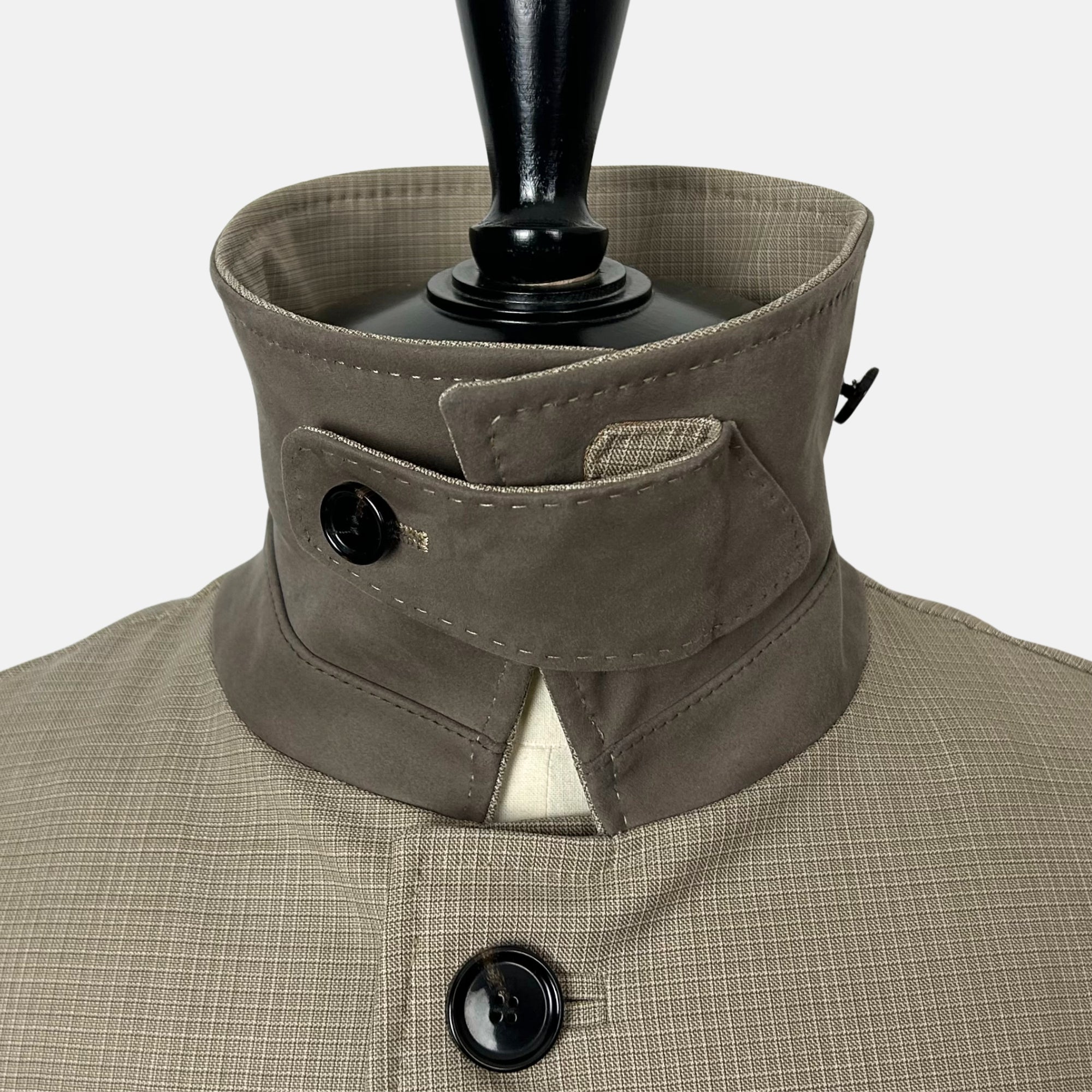 Beige Checked  Coat made of Virgin Wool  (EU 48)