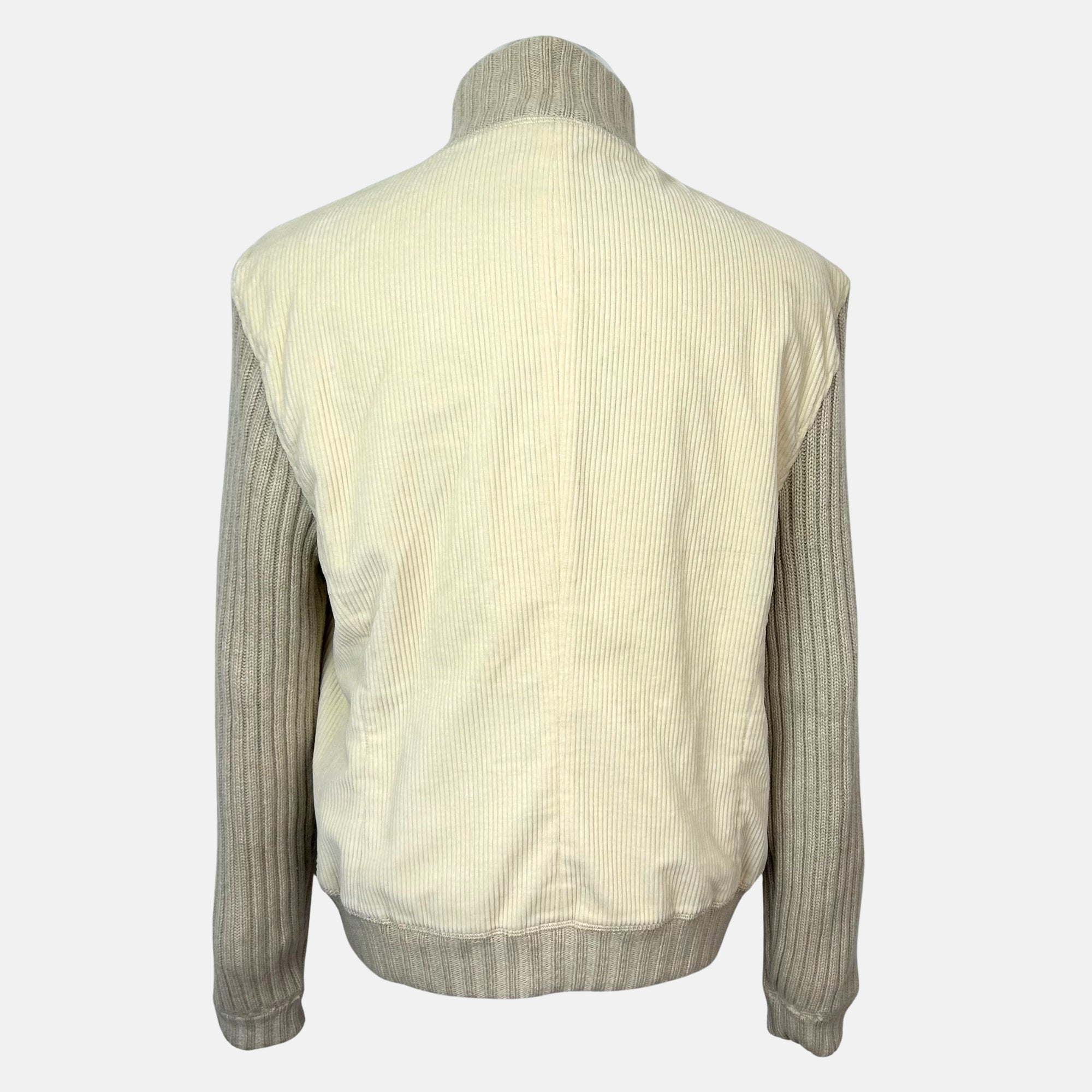 Sand–Ecru Corduroy Bomber Jacket made of  Cotton/Cashmere (M)