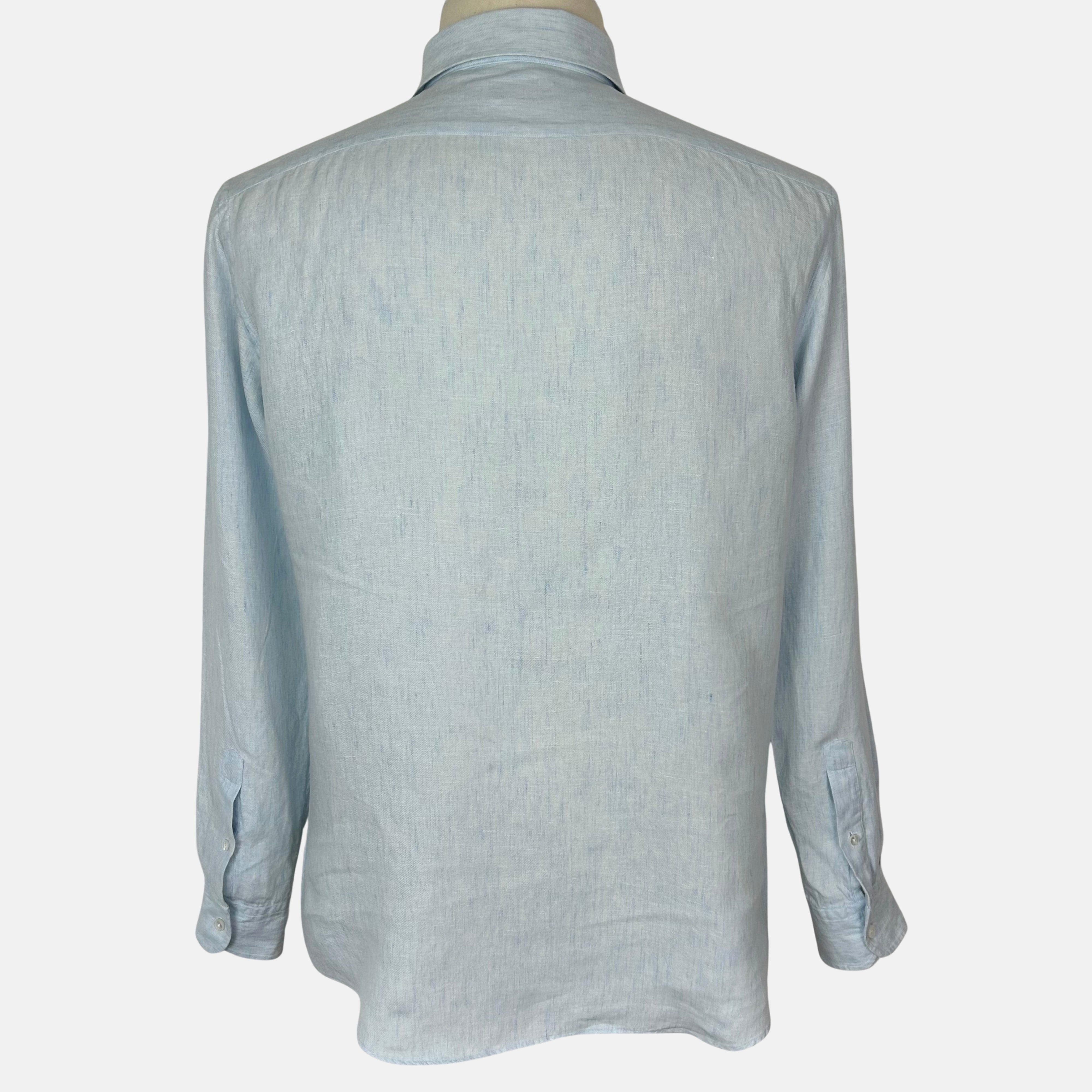 Light Blue Oasi Lino Shirt made of Linen (M)