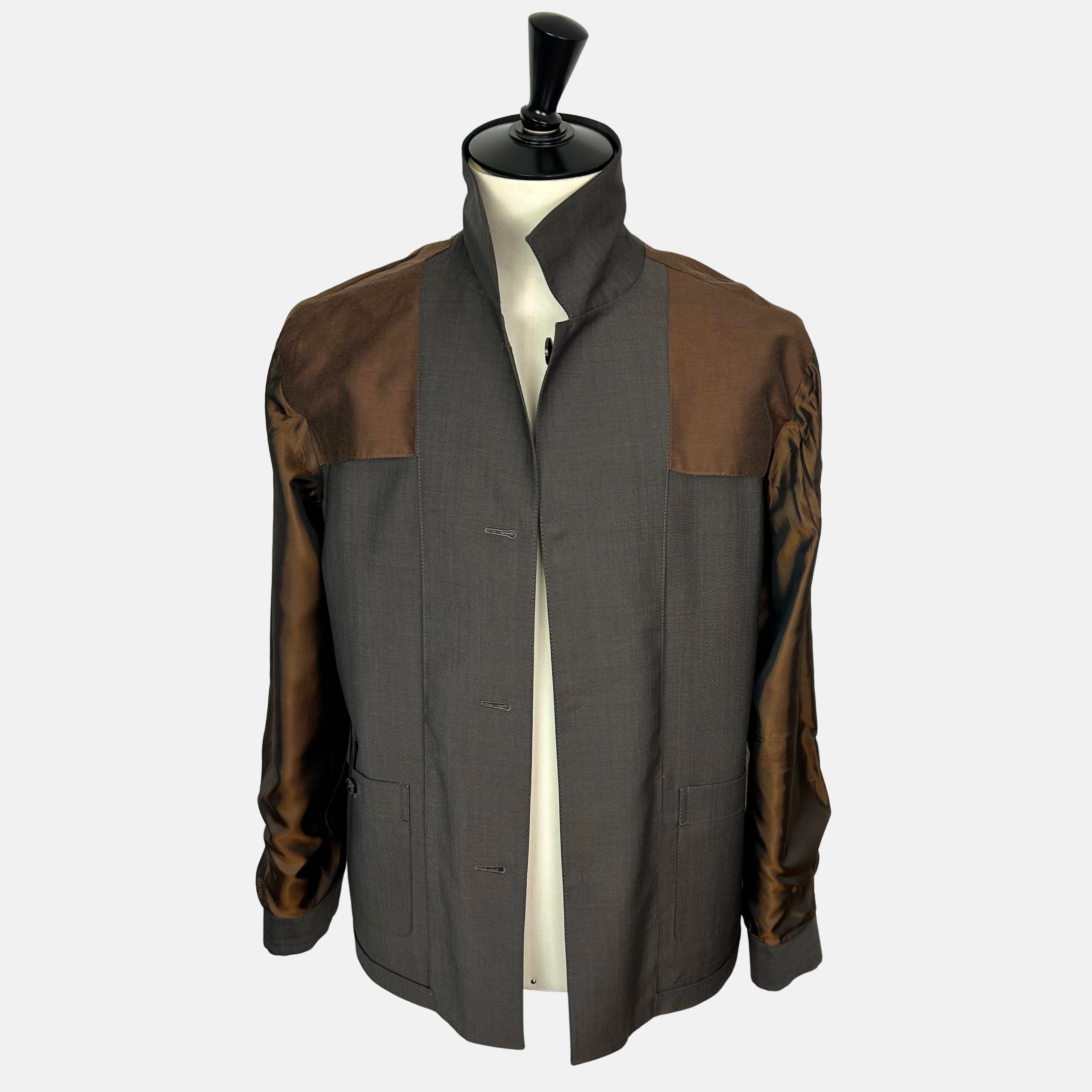 Brown-Anthracite Jacket made of Wool/Mohair (EU 48)
