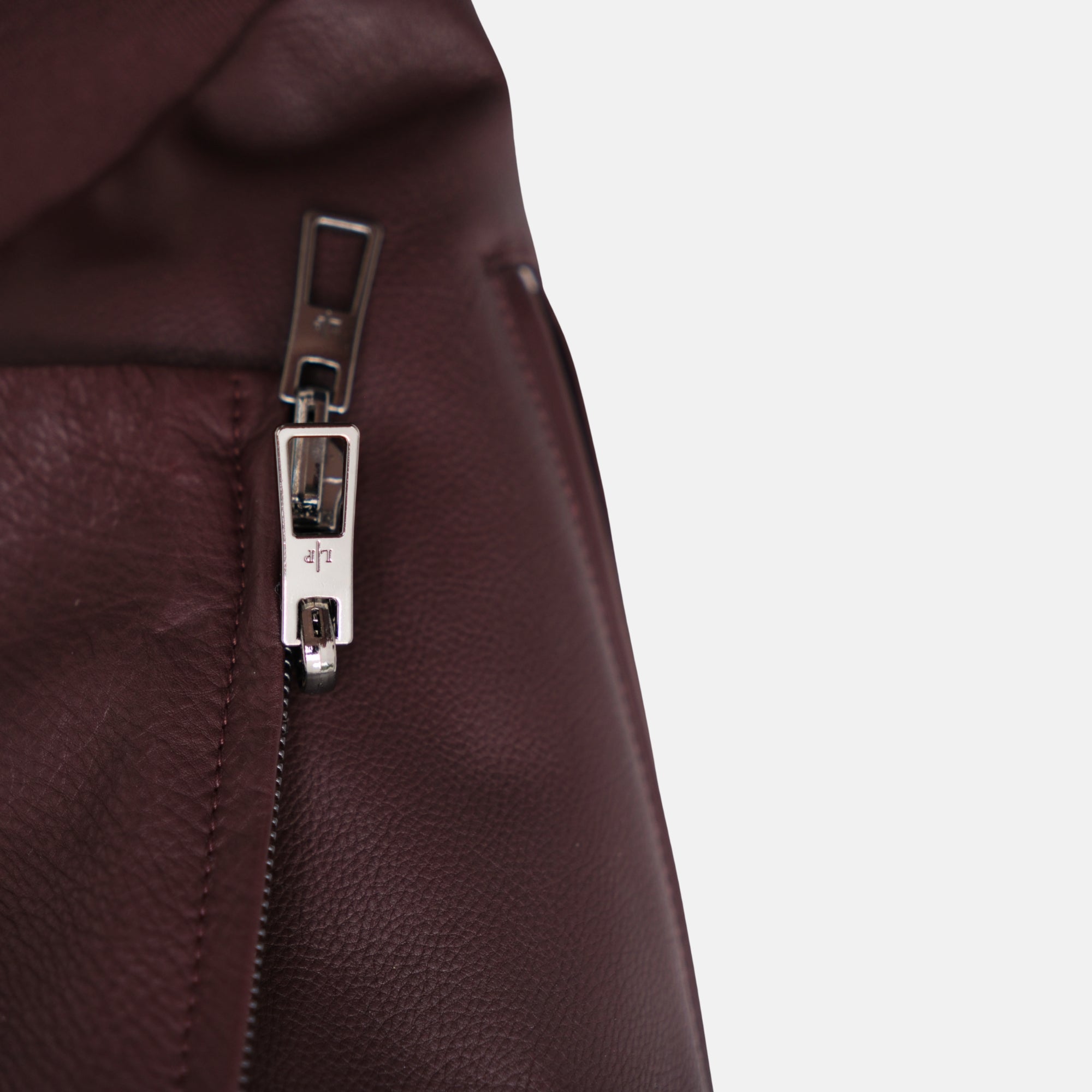 Bordeaux/Taupe Revisable Jacket made of Leather (XXL)