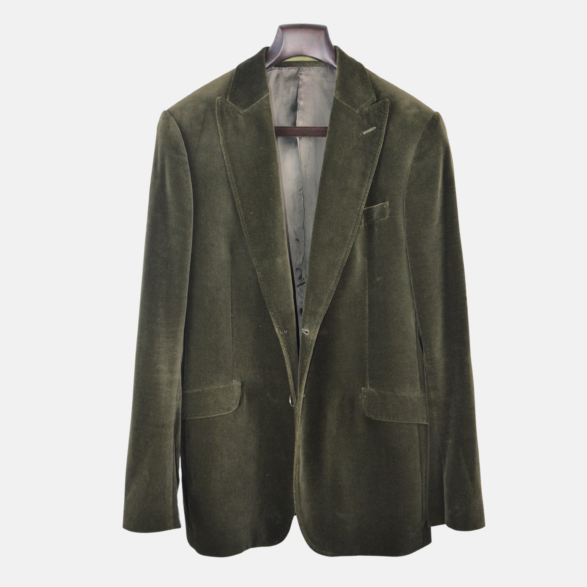 Green Velvet Blazer made of Cotton/Modal (EU 52)