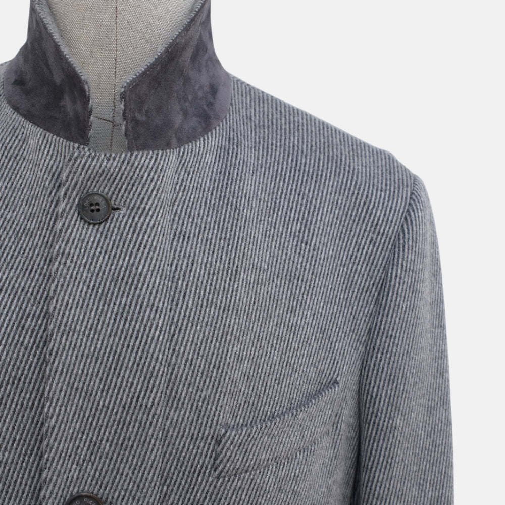 Grey Cashmere Coat "Martingala" (M)