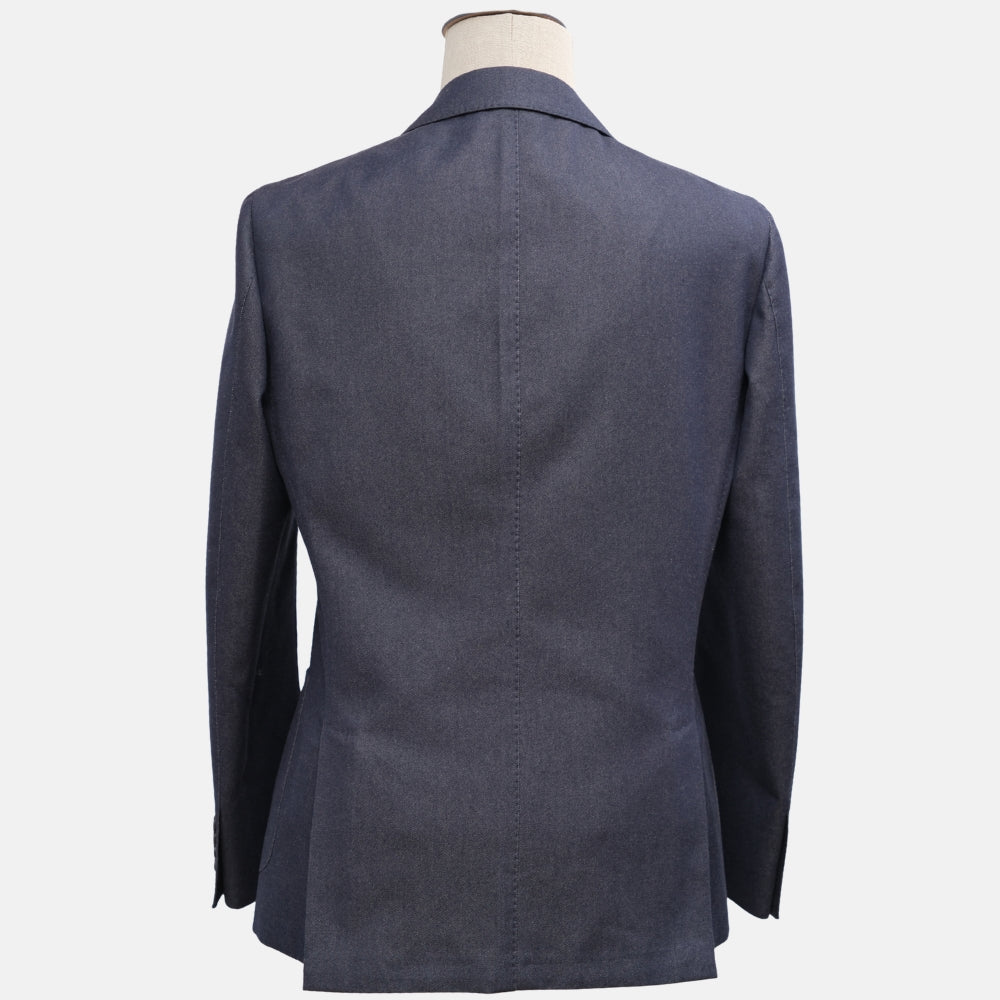 Navy Denim Wool Blend Sport Suit made of Cotton/Wool (EU 48)