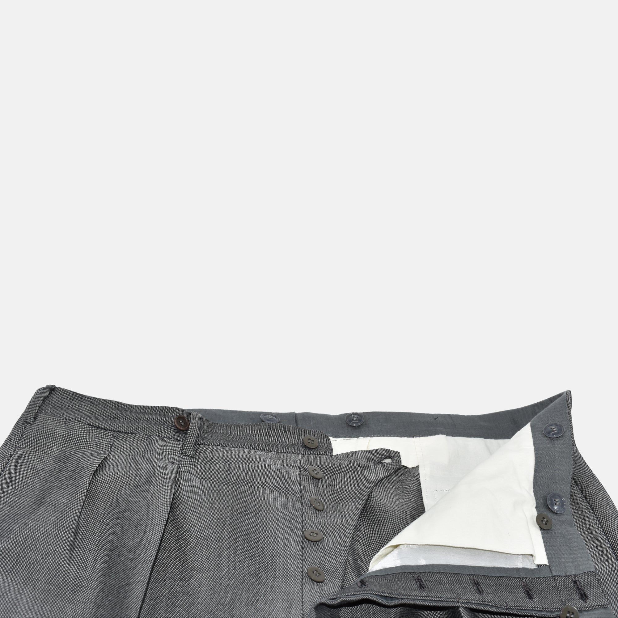 Gray Double Breasted Suit made of Wool (EU 52L)