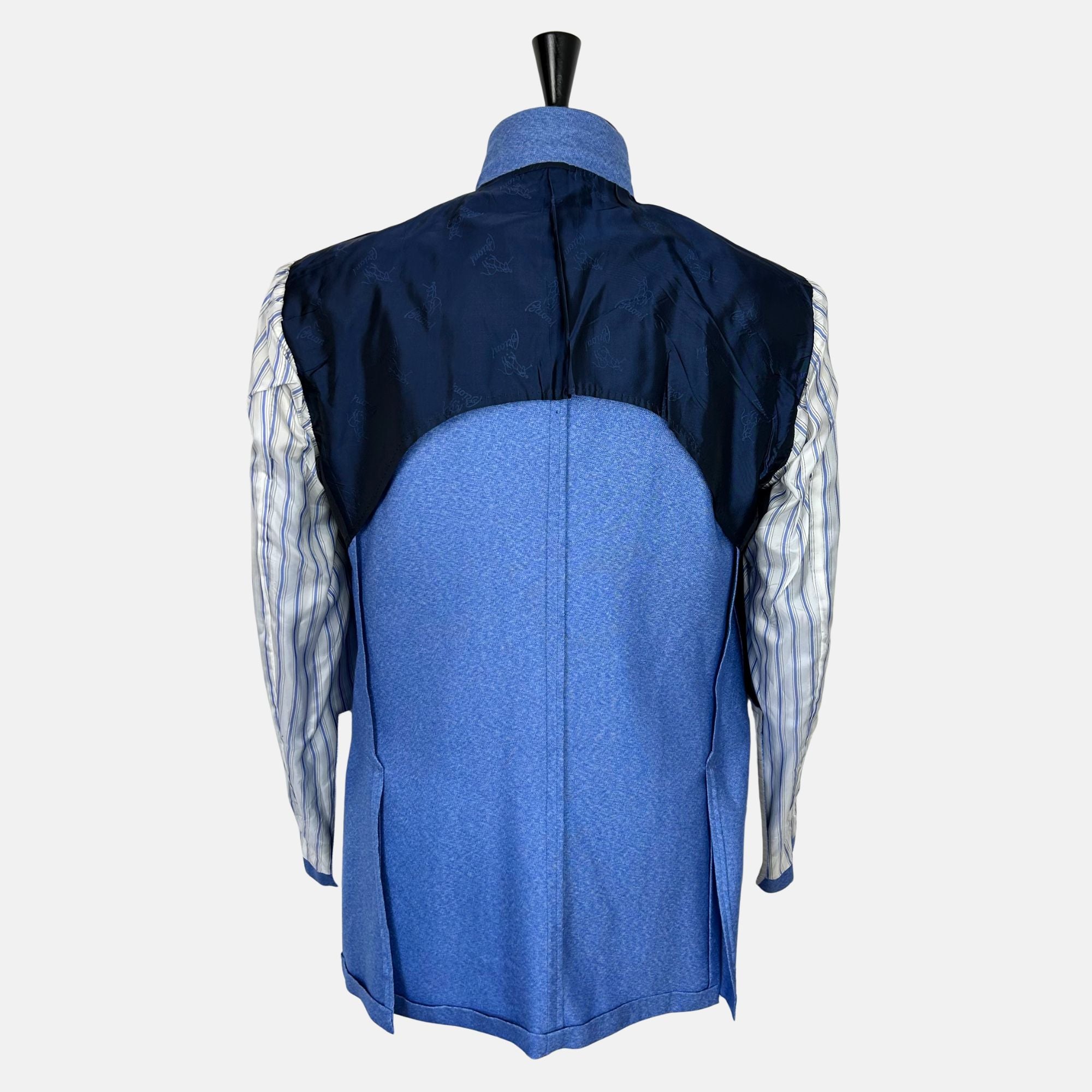Blue Patterned  "Senato" Blazer made of Cashmere/Silk (EU 52)