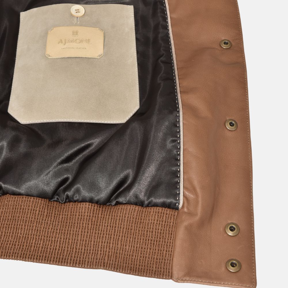 Brown Jacket made of Lamb Suede (EU 52)