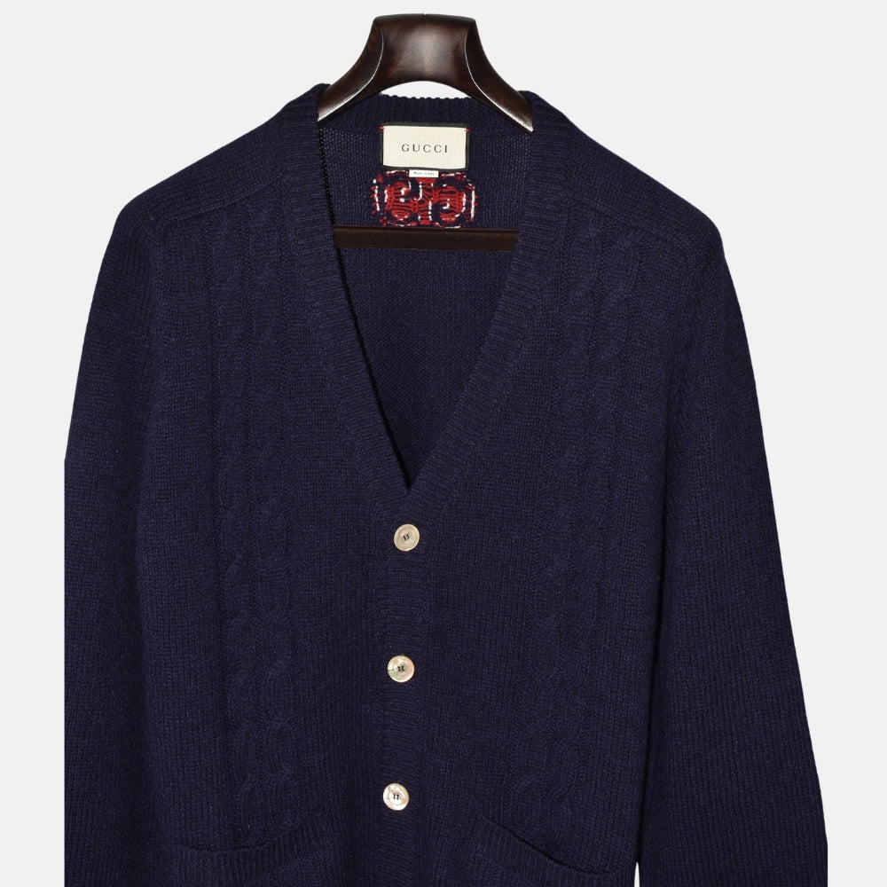 Navy Cardigan made of Wool/Cashmere (L)
