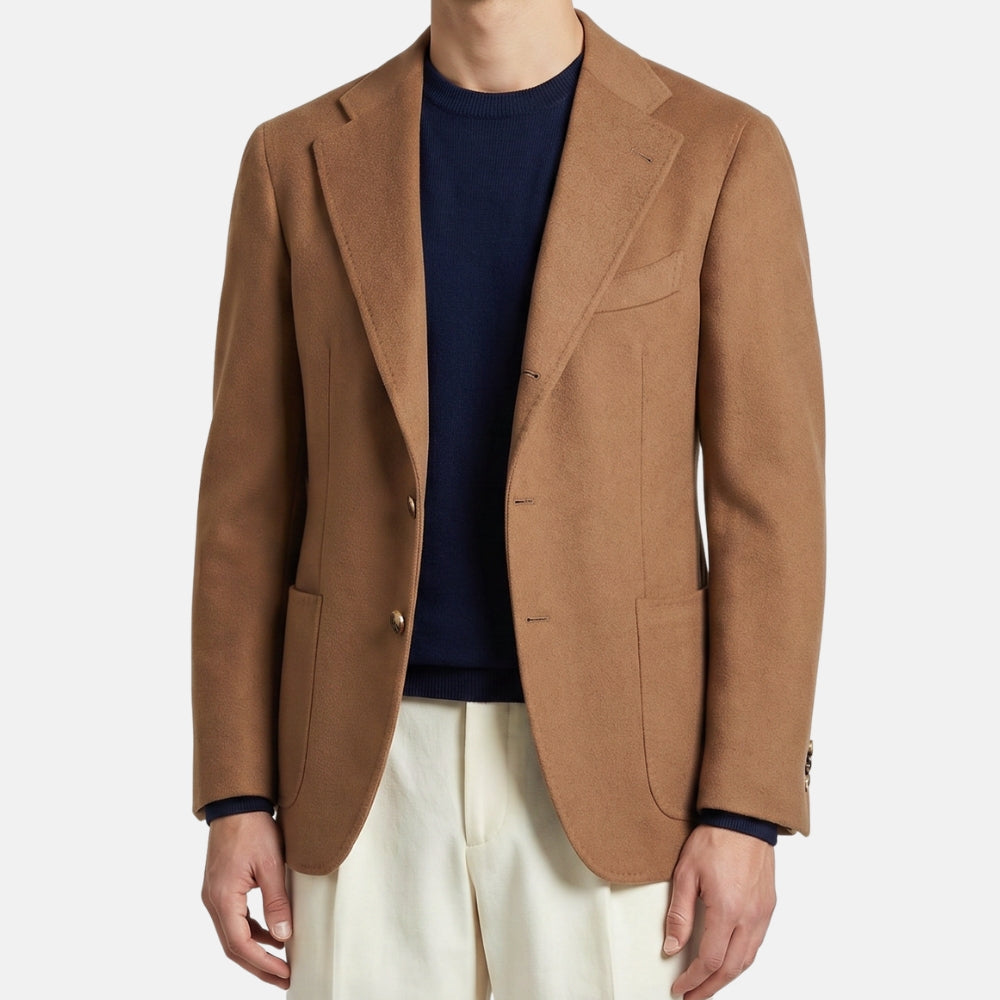 Brown Cashmere/Silk Blazer (EU 46)