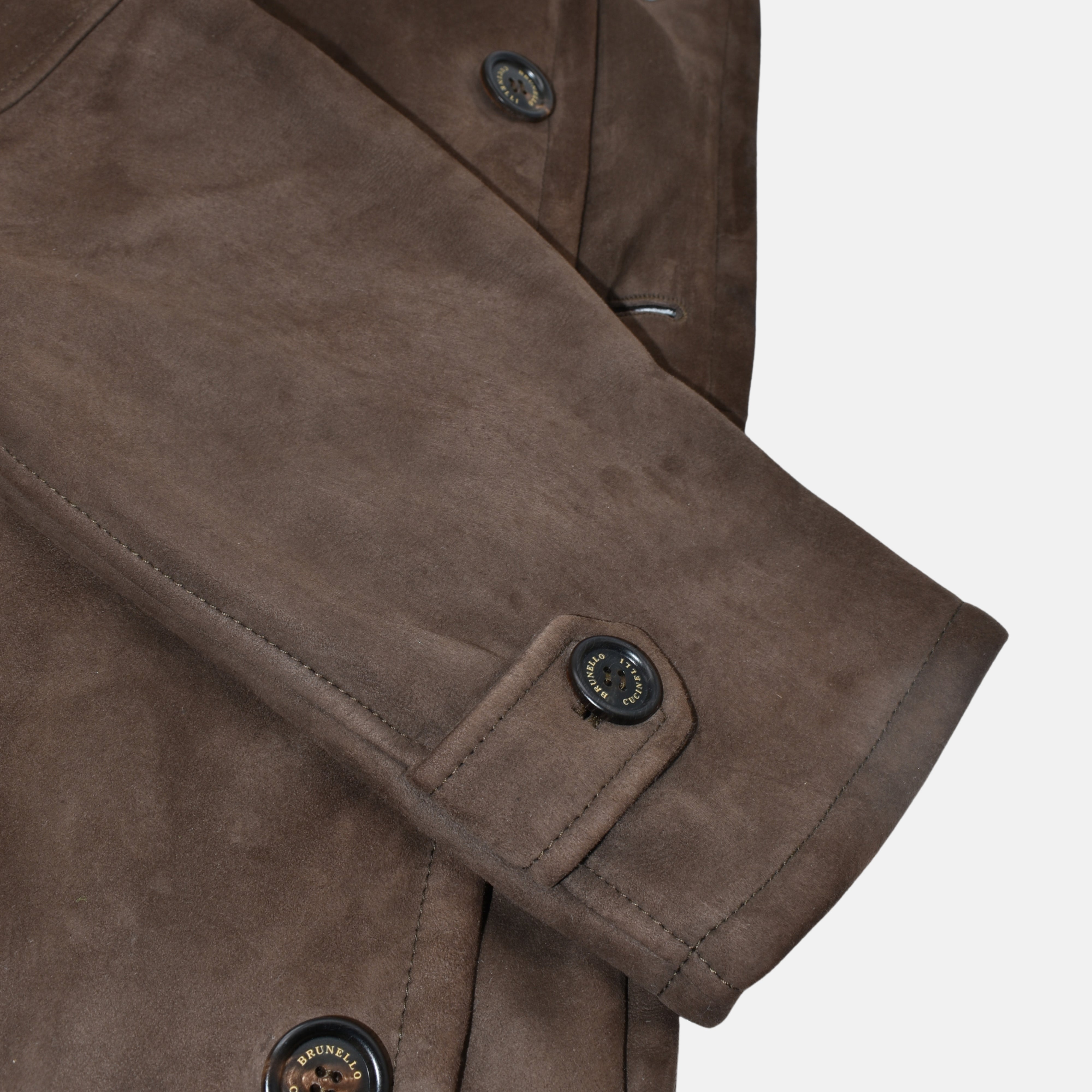 Brauner Shearling-Mantel (XL)