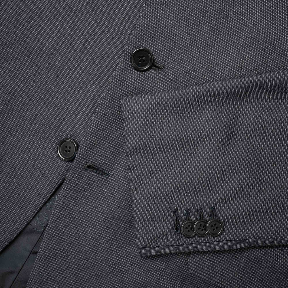 Navy Blue Wool Suit with Light Stripes (52)