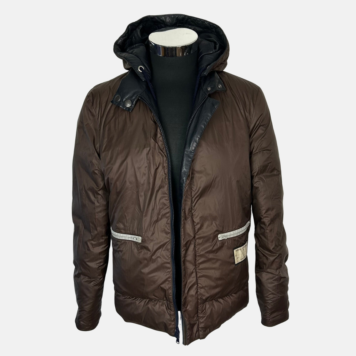 Brunello Cucinelli Down Jacket with Detachable Hood Black (S)