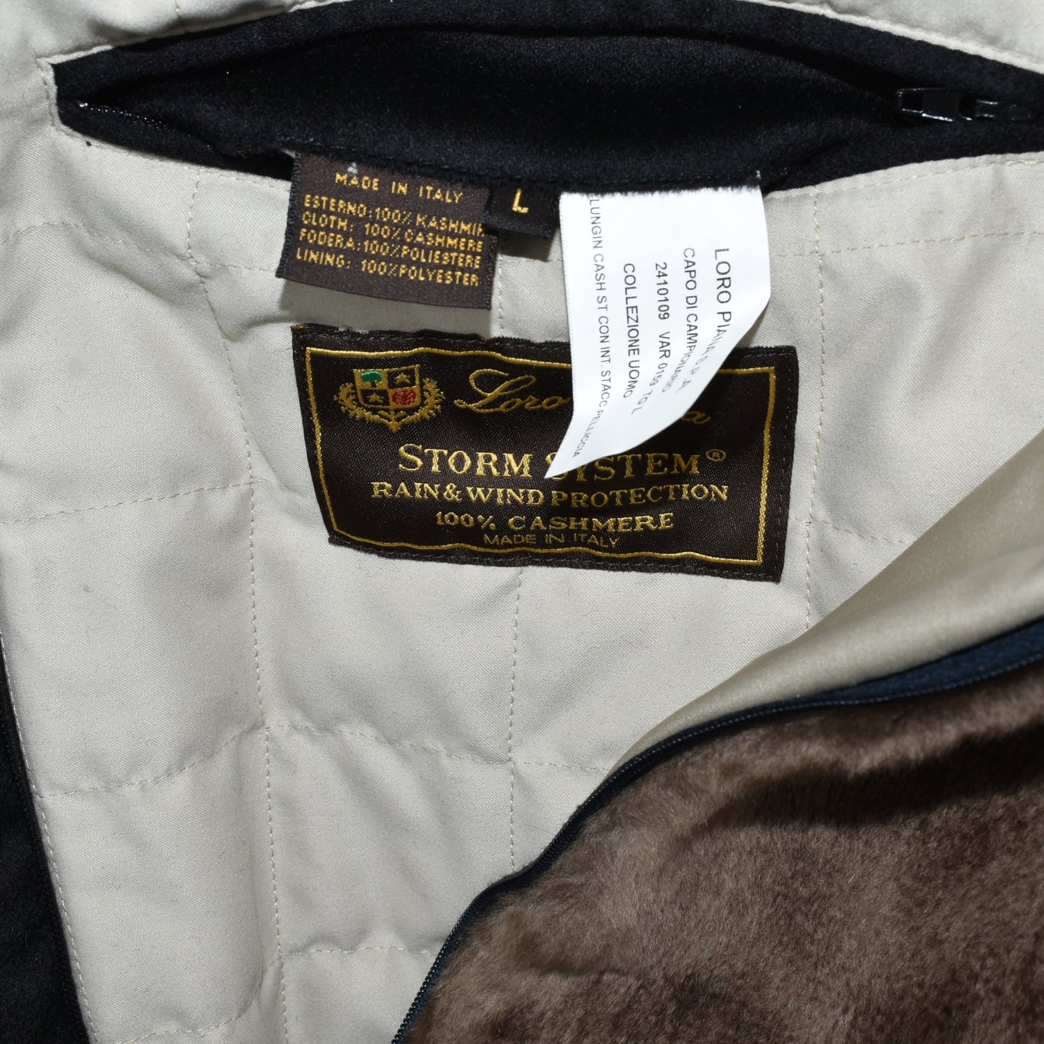Black Beaver Lined "Storm System" Parka made of Cashmere (L)
