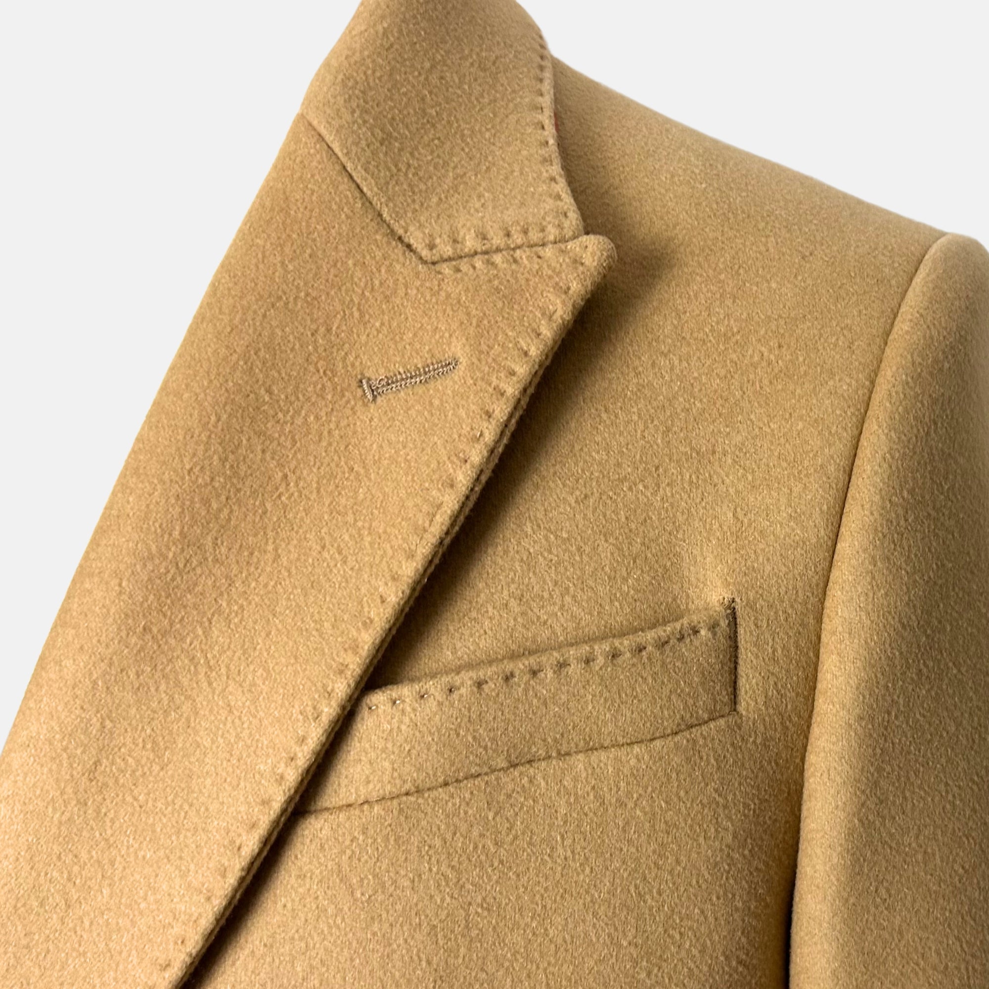 Camel Double Breasted Coat made of Cashmere (EU 50)