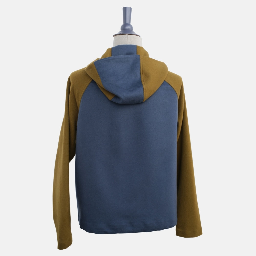 Bi-Color Cashmere Hoodie Jacket (L)