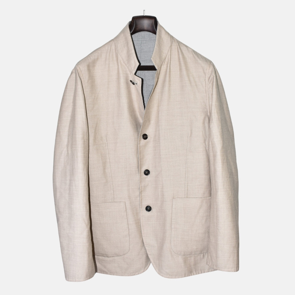 Grey/Beige Reversible Cashmere Jacket (EU 54)