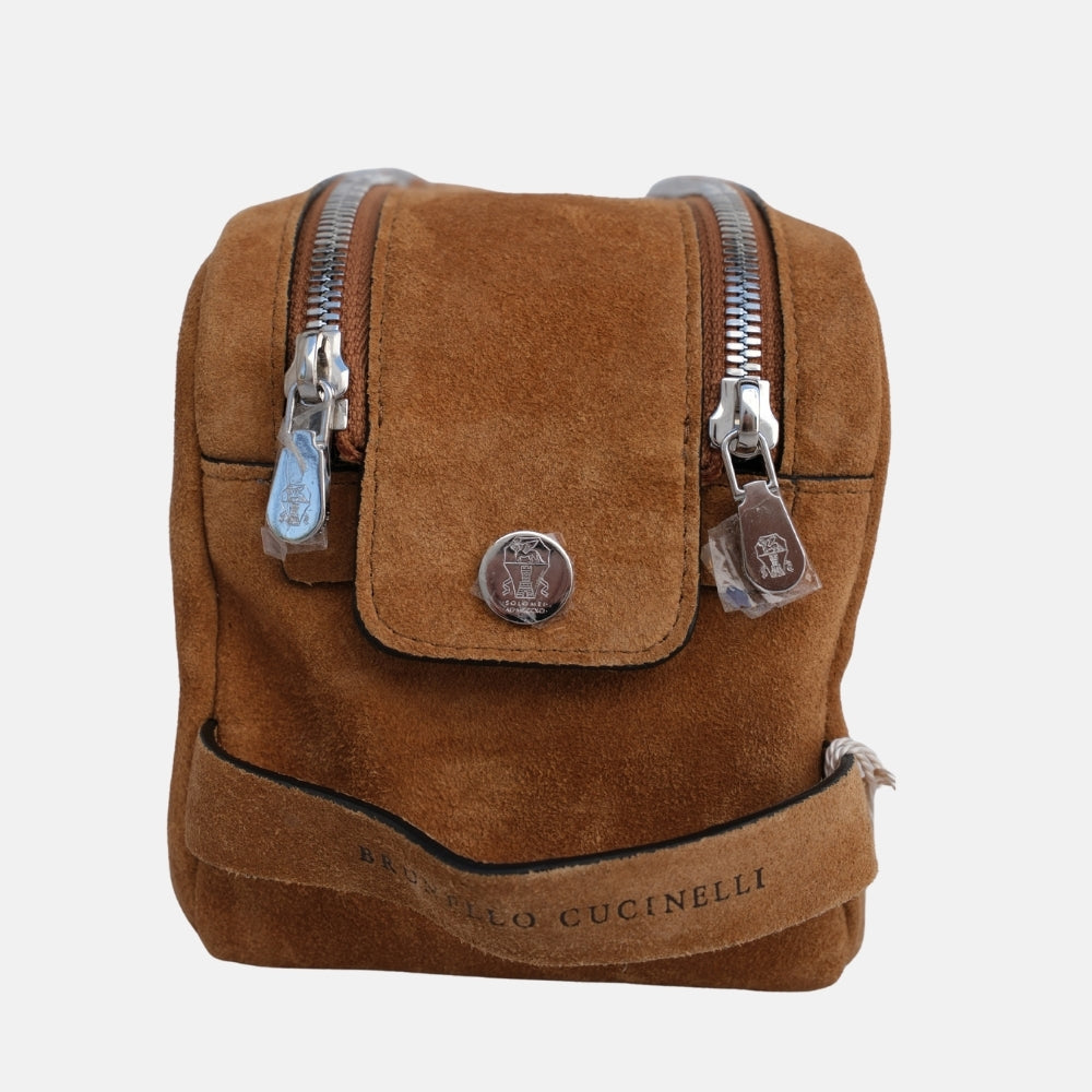 Brown Suede Beauty Case