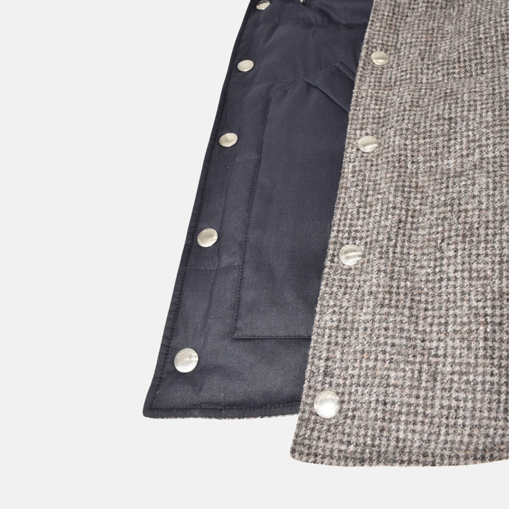 Multicolored Reversible Down Vest made of Wool/Cashmere (M)