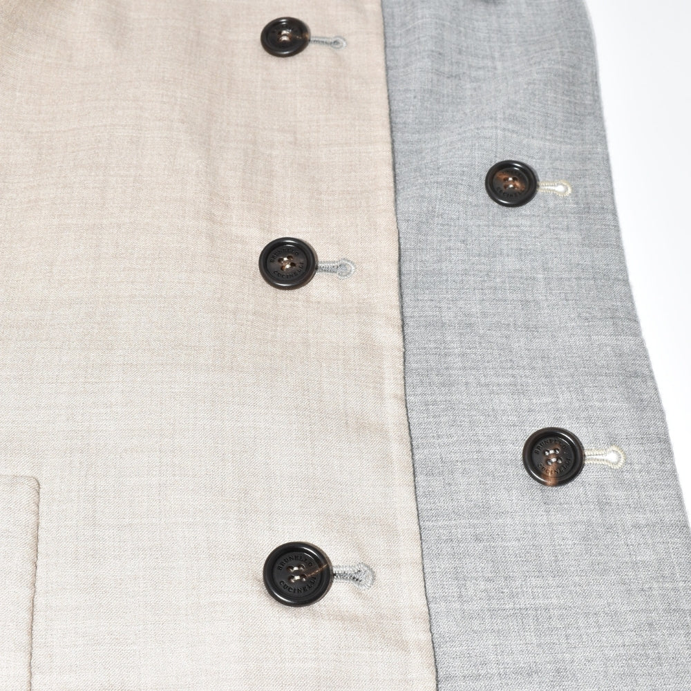 Grey/Beige Reversible Cashmere Jacket (EU 54)