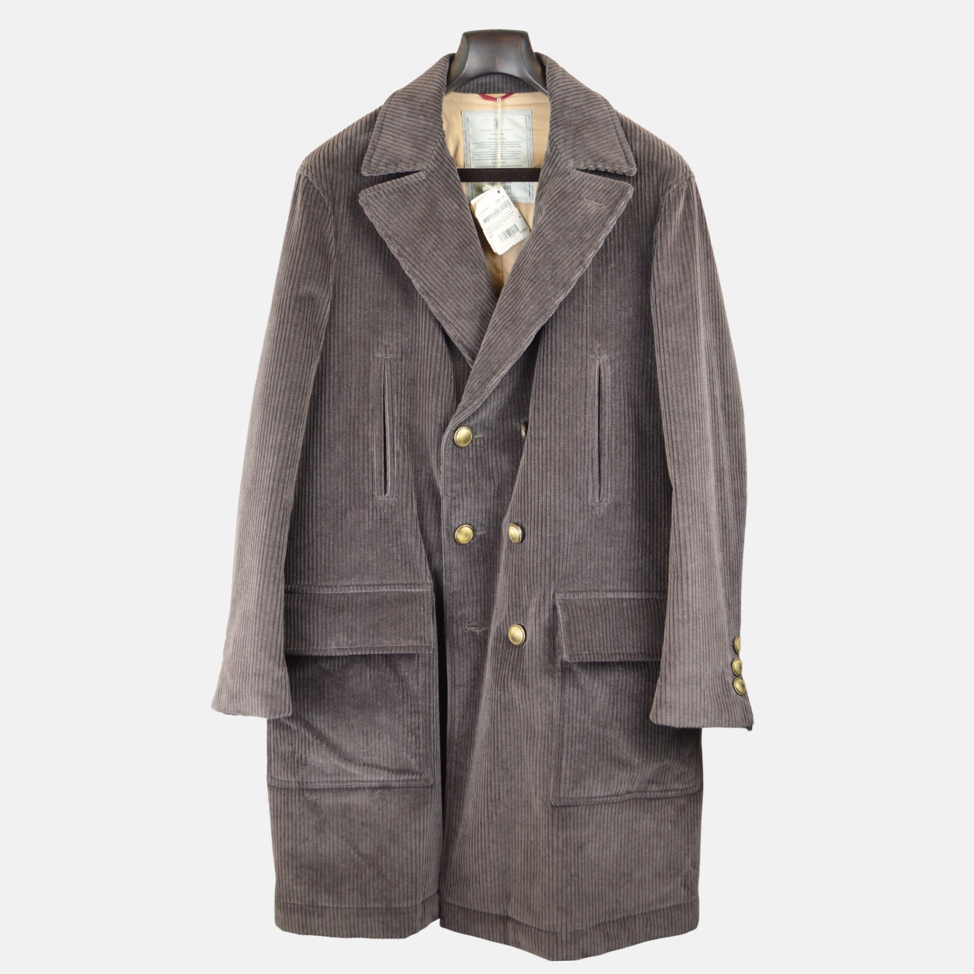 Brown Corduroy Coat made of Cotton (EU 50)