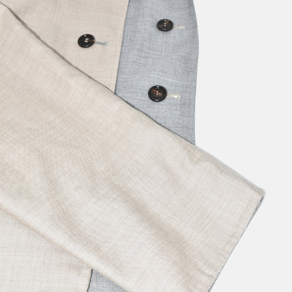 Grey/Beige Reversible Cashmere Jacket (EU 54)