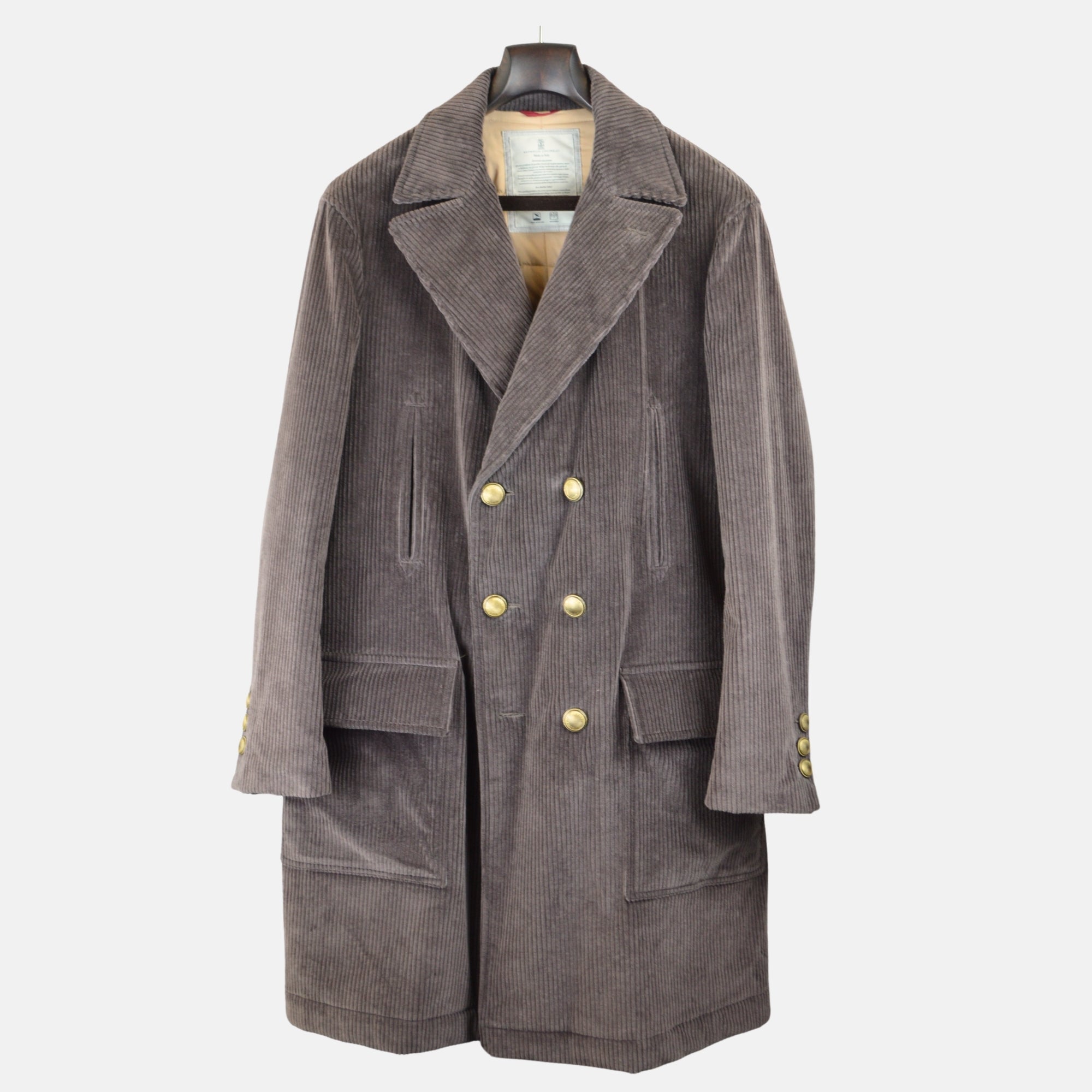 Brown Corduroy Coat made of Cotton (EU 50)