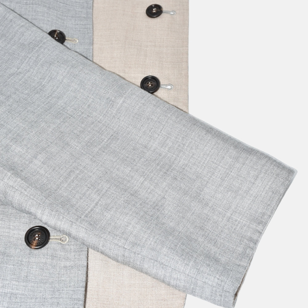 Grey/Beige Reversible Cashmere Jacket (EU 54)
