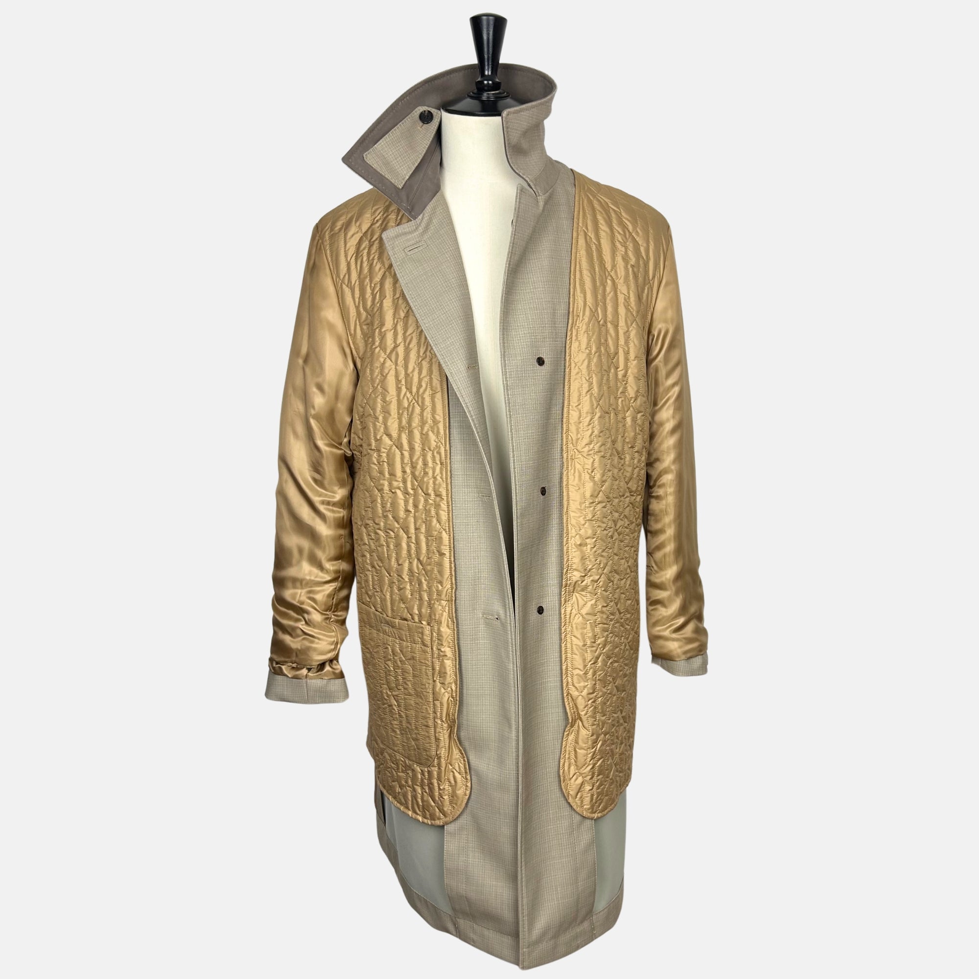 Beige Checked  Coat made of Virgin Wool  (EU 48)