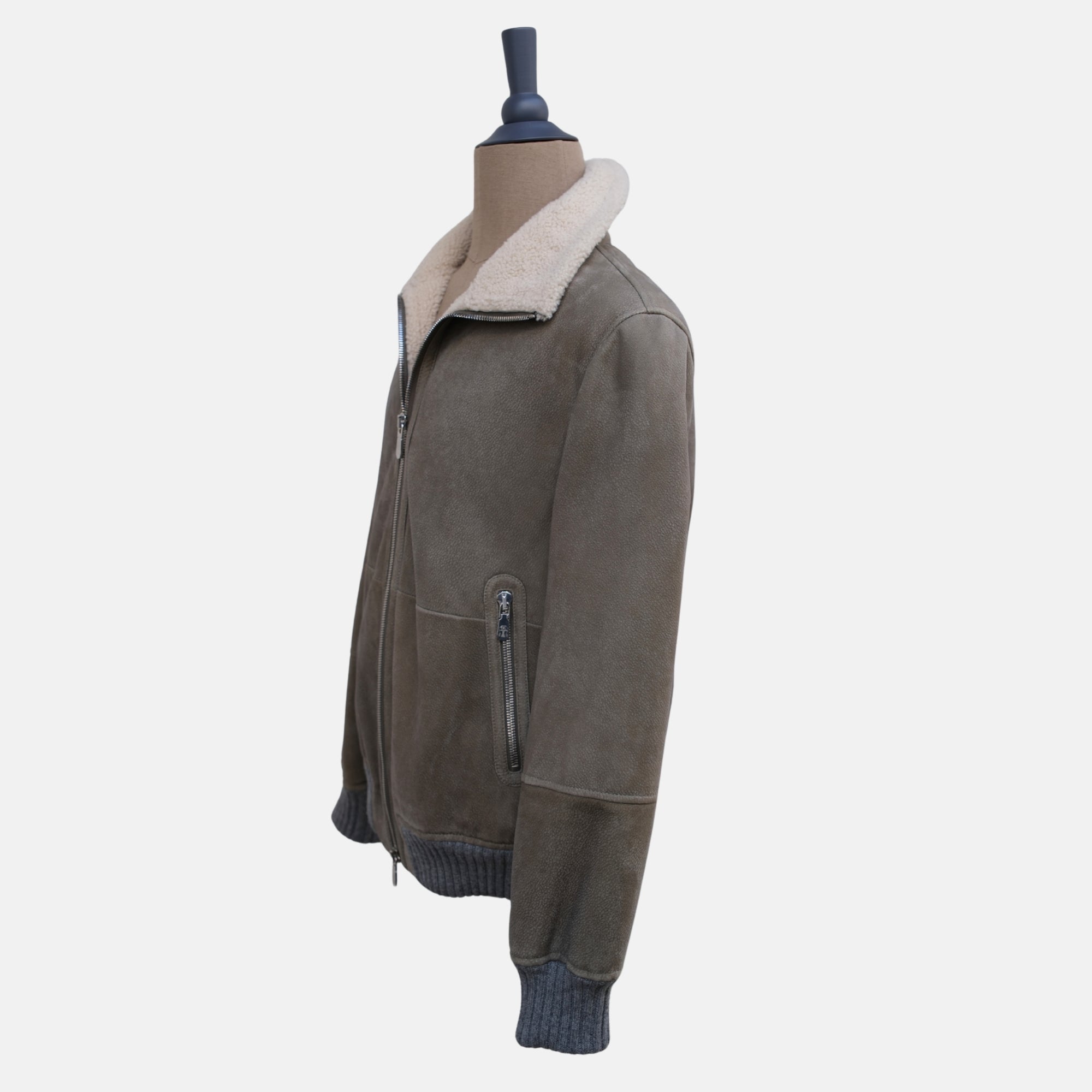 Grey Shearling Jacket (M)