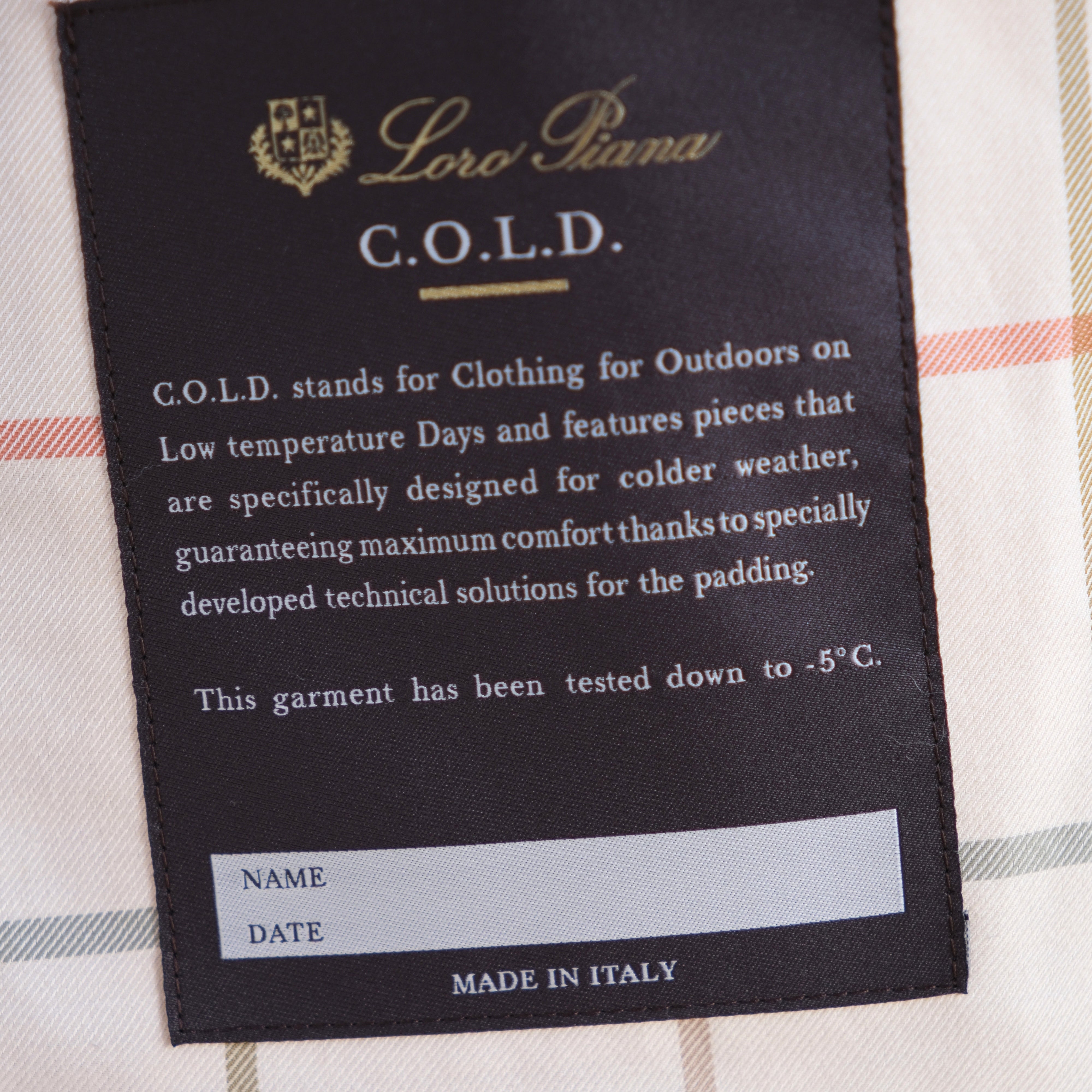 Ochre Down Jacket "C.O.L.D" made of Cashmere (XL)