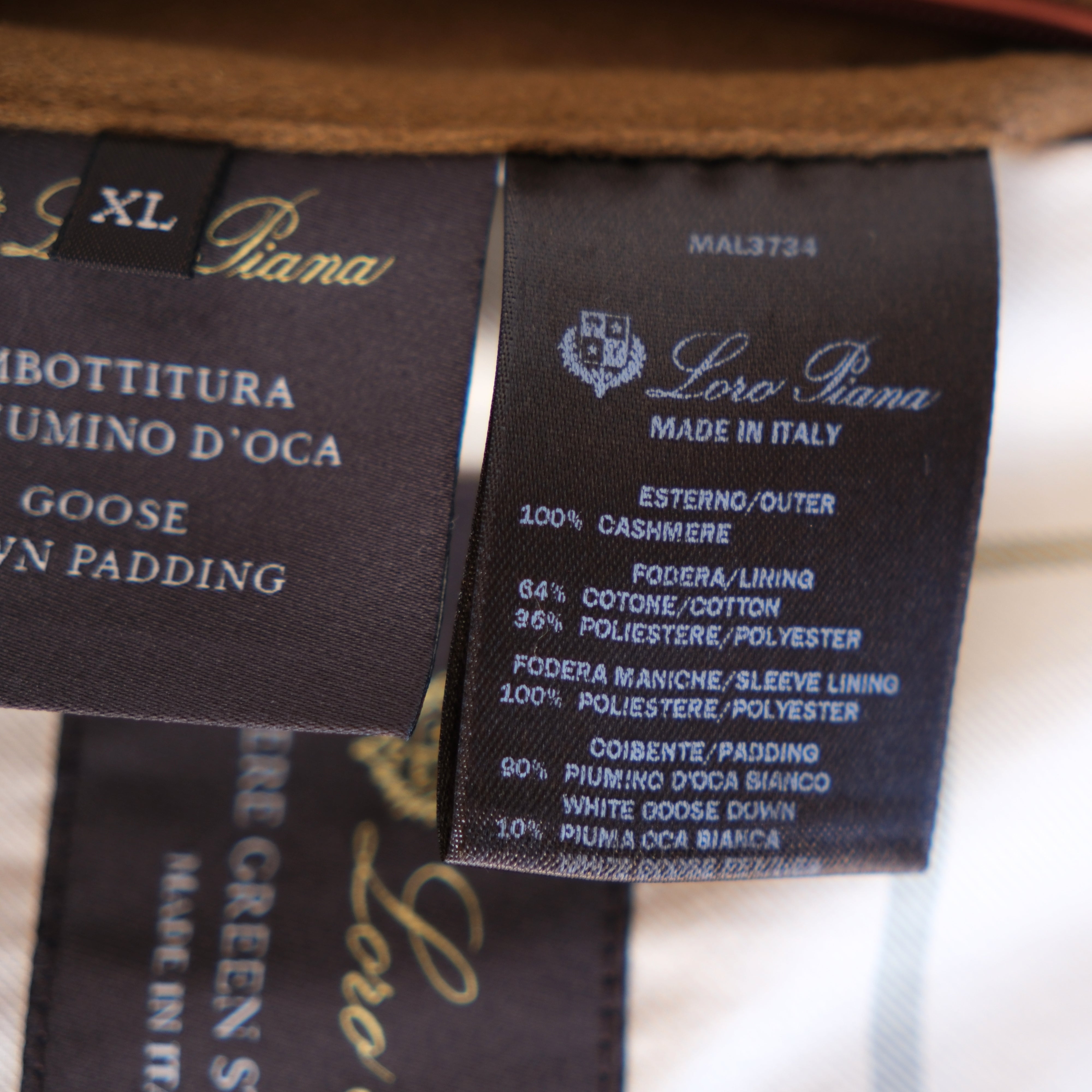 Ochre Down Jacket "C.O.L.D" made of Cashmere (XL)