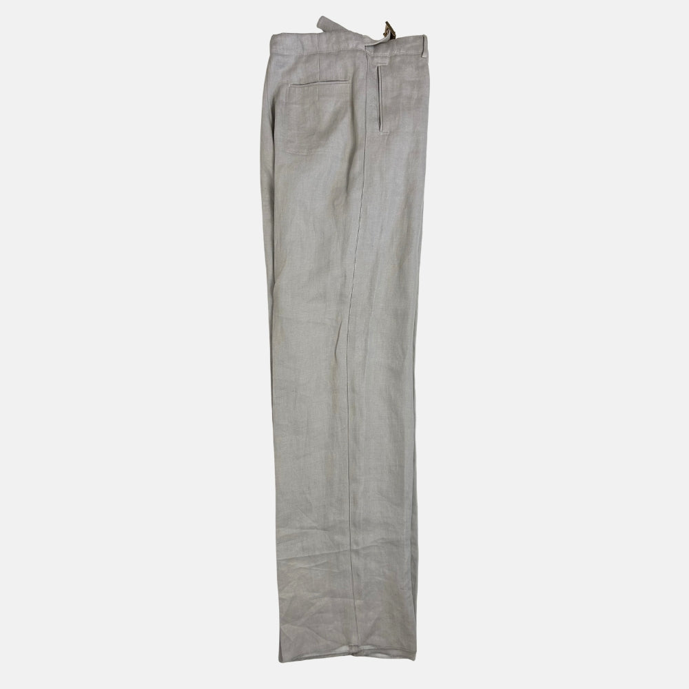 Greige Mélange Trousers made of Linen (EU 54)