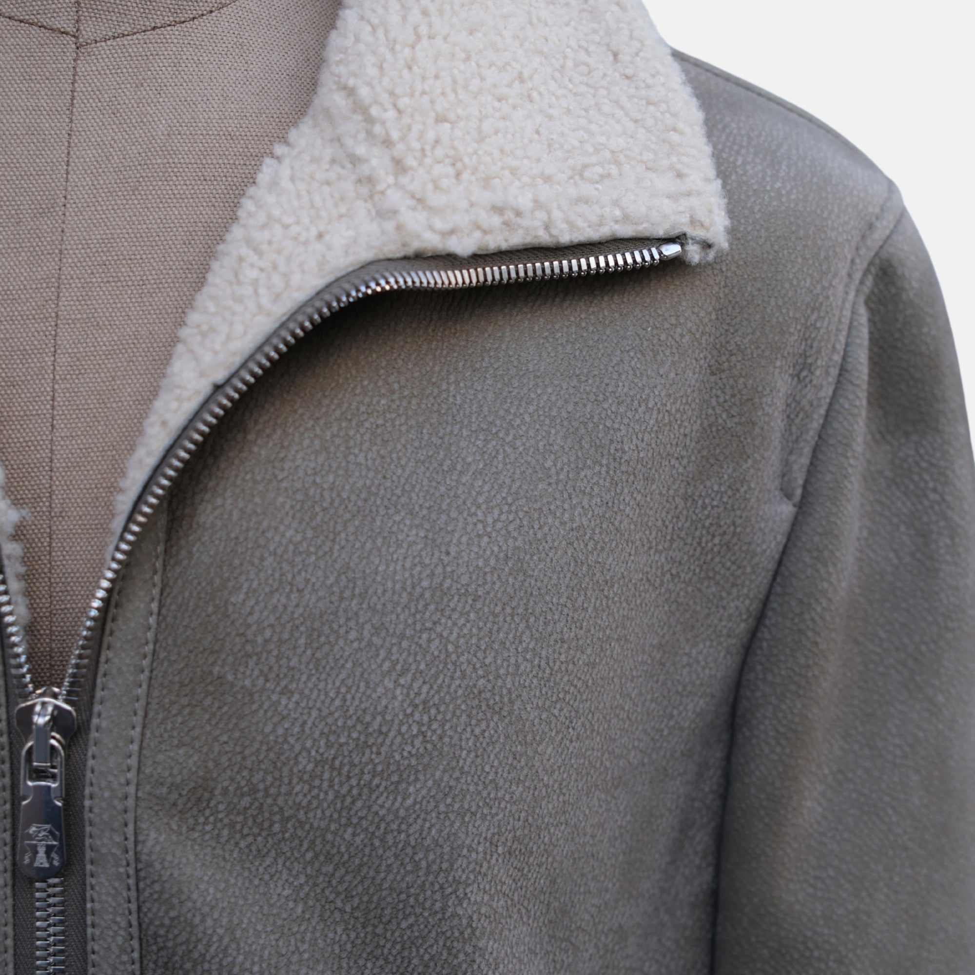 Grey Shearling Jacket (M)