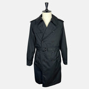 Black Trenchcoat made of Polyamide/Leather Details (M)