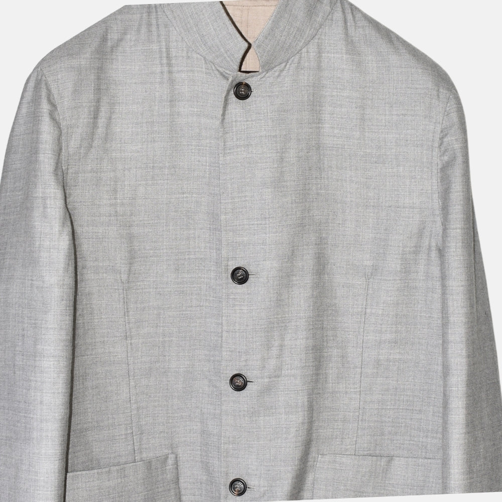 Grey/Beige Reversible Cashmere Jacket (EU 54)