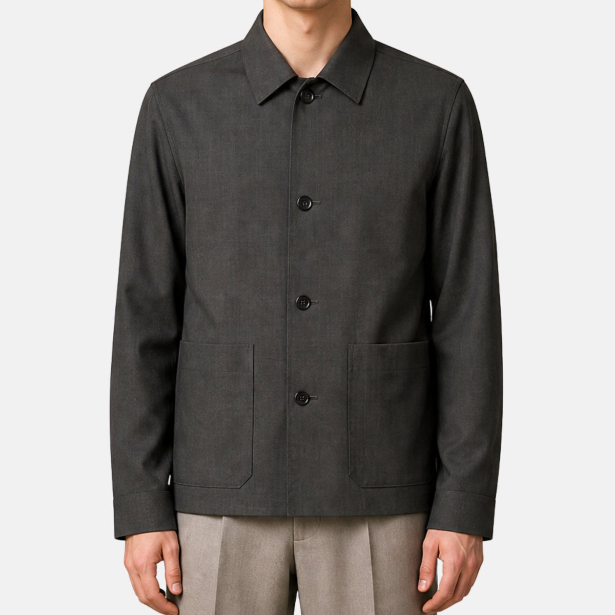 Brown-Anthracite Jacket made of Wool/Mohair (EU 48)