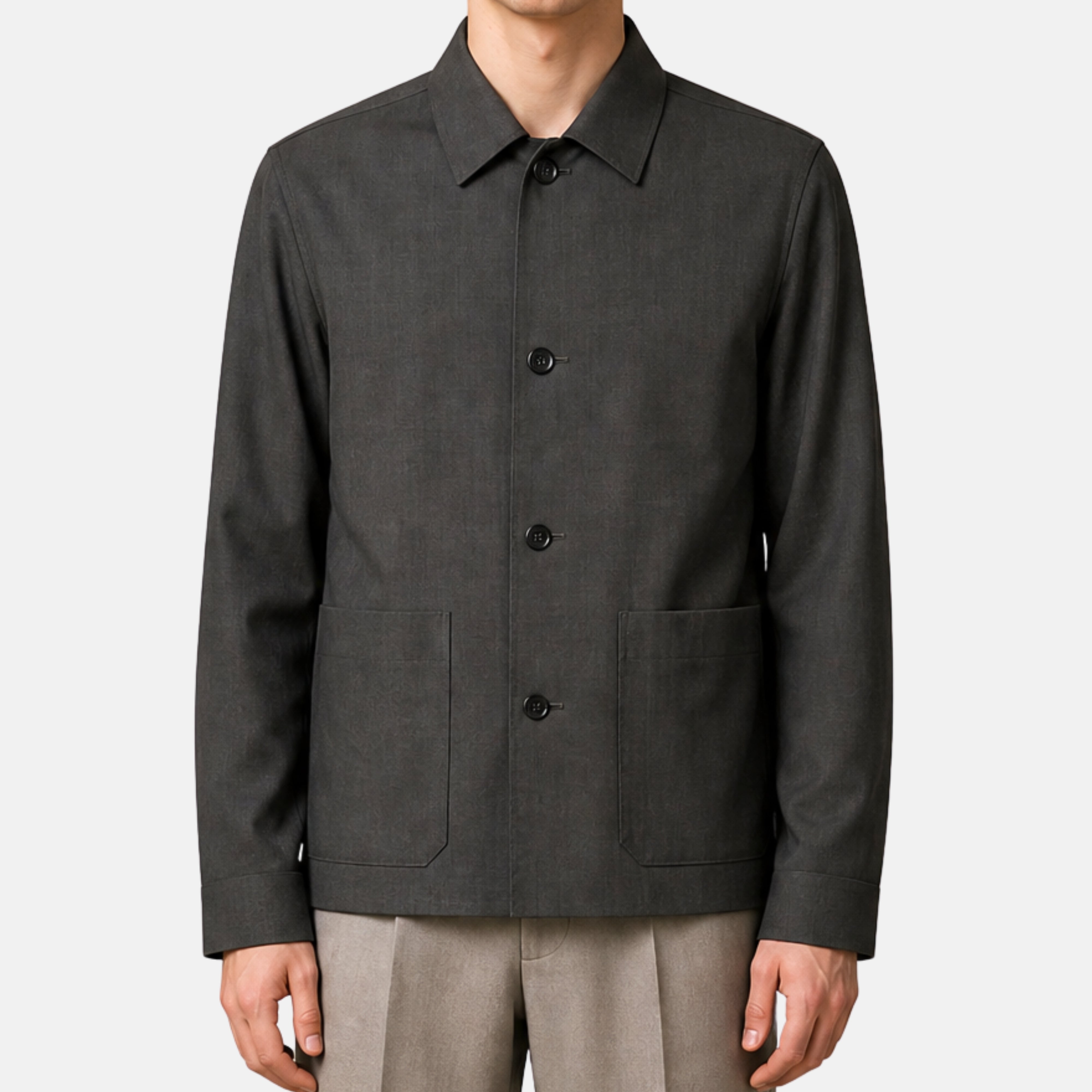 Brown-Anthracite Jacket made of Wool/Mohair (EU 48)