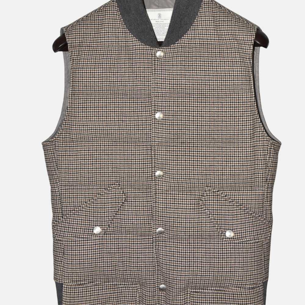 Multicolor Down Vest made of Wool/Cashmere (M)