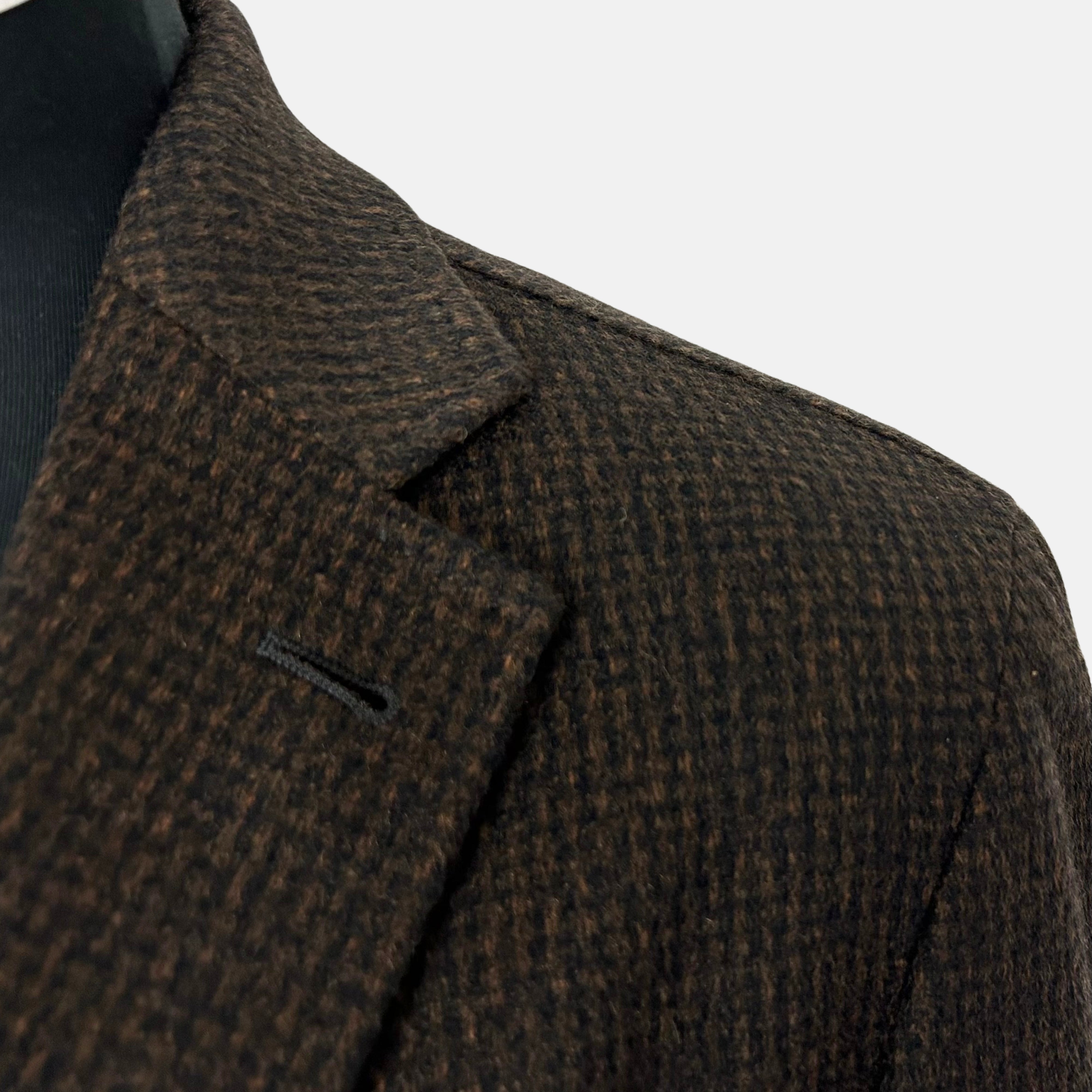 Brown-Black Patterned Blazer made of Cashmere (EU 48)
