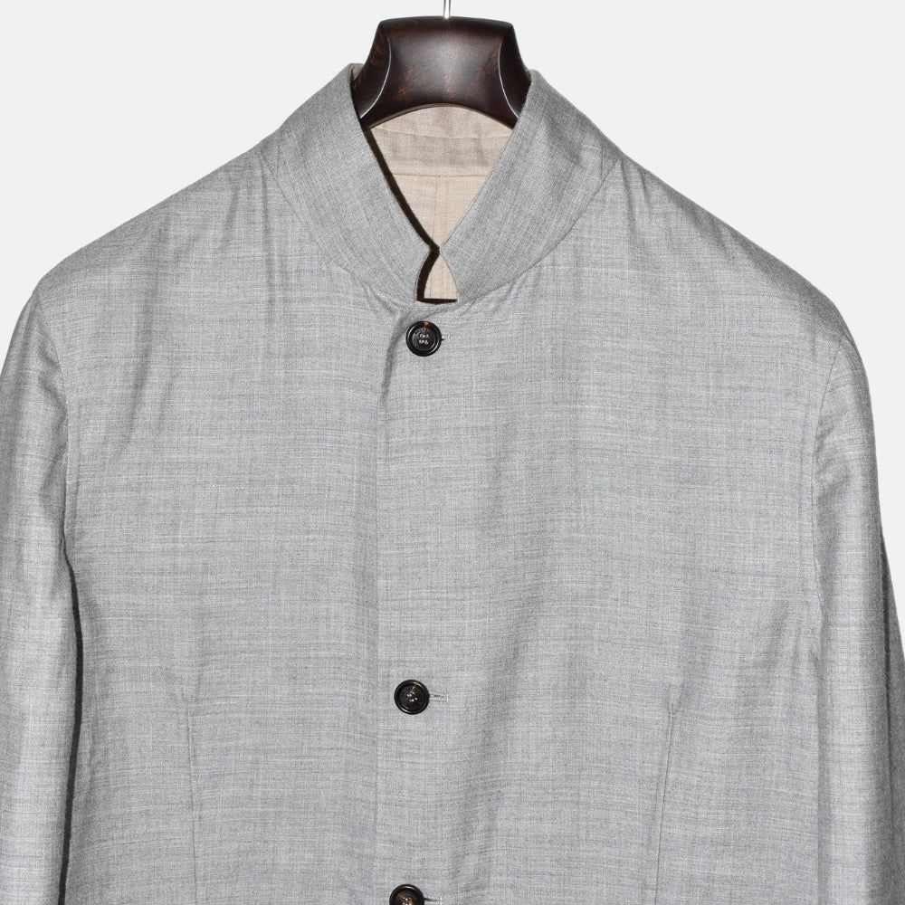 Grey/Beige Reversible Cashmere Jacket (EU 54)