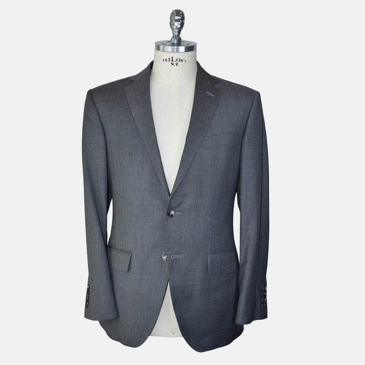 Gray Melange Suit made of Wool (EU 48)