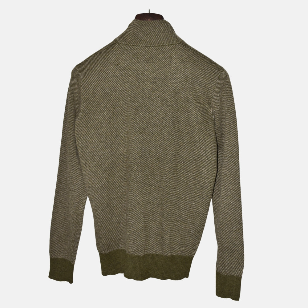 Khaki Striped Sweater "Roadster Pull" made of Cashmere (EU 46)