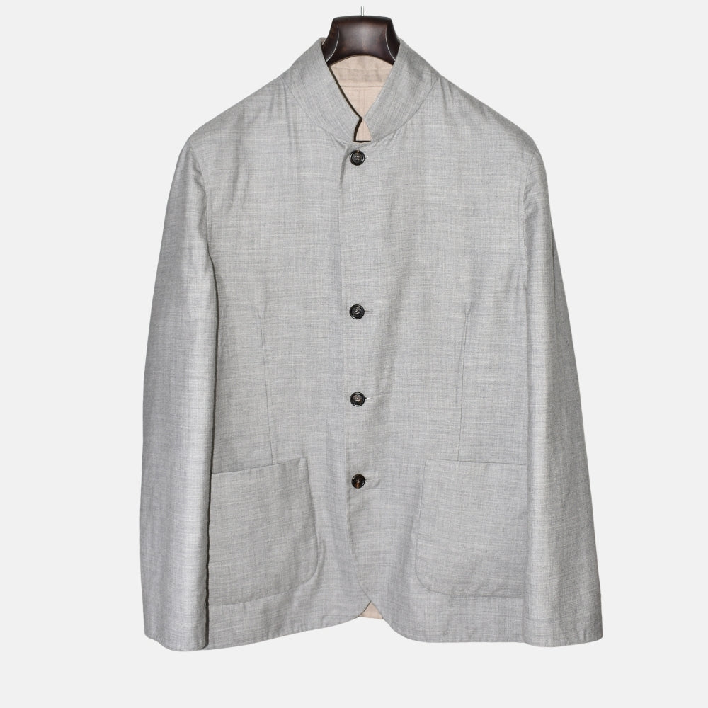 Grey/Beige Reversible Cashmere Jacket (EU 54)