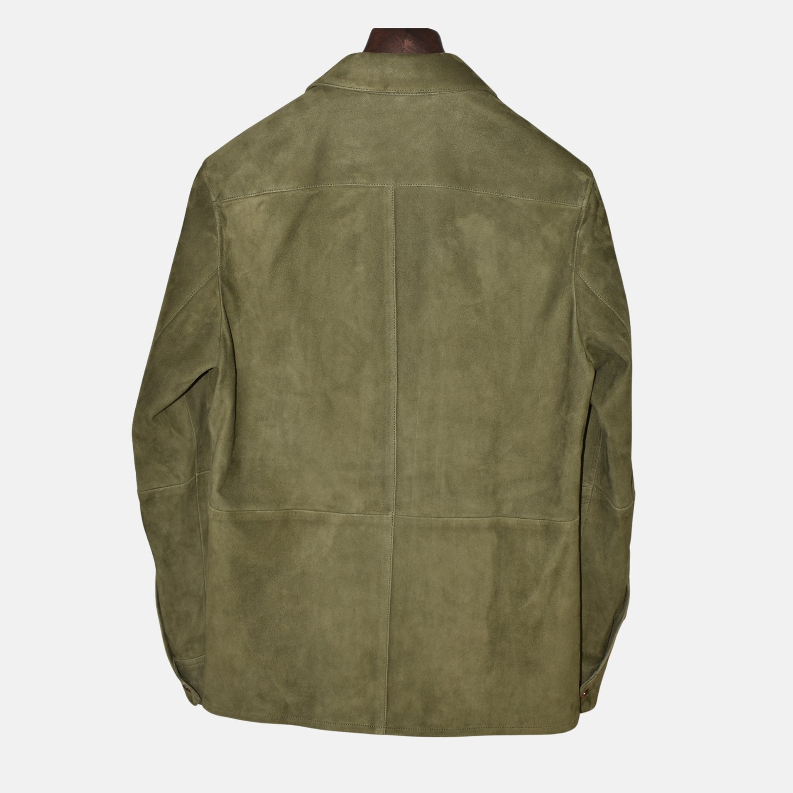 Olive Suede Overshirt (M)