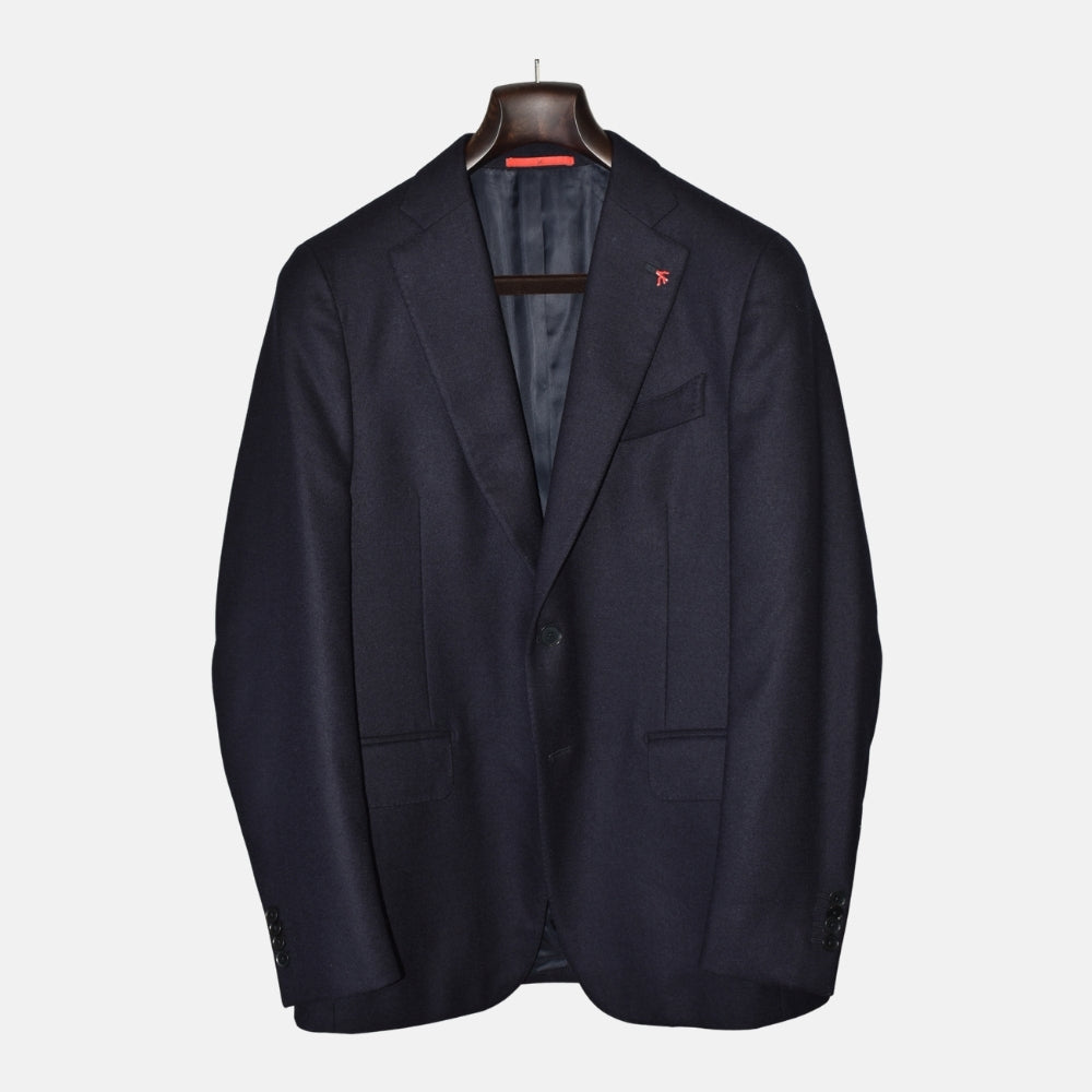 ISAIA テーラードジャケット ダークブルー フランネル 48 Navy Blue Flannel Blazer made of Wool (EU 48) – Sanpetuna