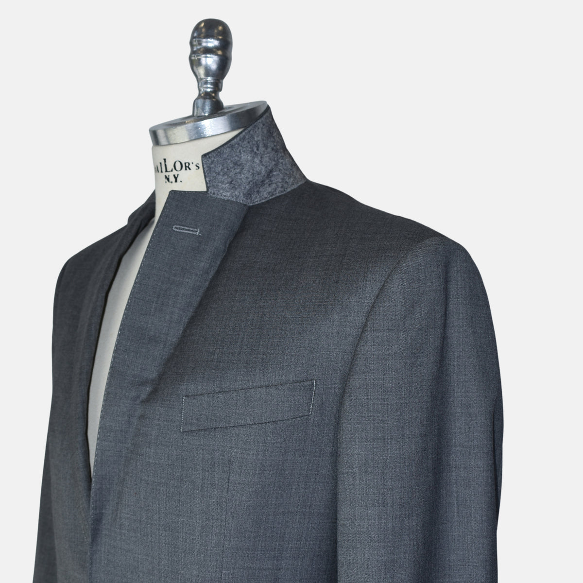 Gray Melange Suit made of Wool (EU 48)