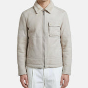 Taupe Jacket made of Sheepskin (L)